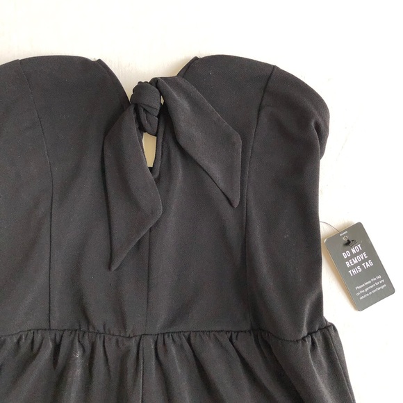 Express Tie Front Black Strapless Romper Jumper XS - Picture 3 of 5